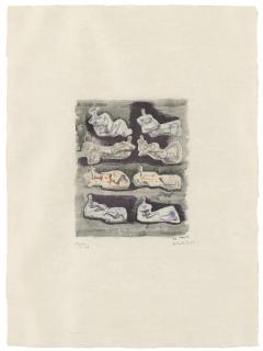 Henry Moore - Eight Reclining Figures I, plate 2 from: Meditations on the Effigy