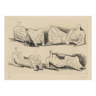 Henry Moore - Four Draped Reclining Figures (Cramer 90)