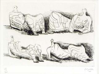Henry Moore - Four Draped Reclining Figures (Cramer 90)