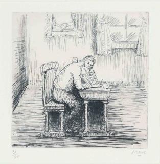 Henry Moore - Girl Doing Homework II (Cramer 327)