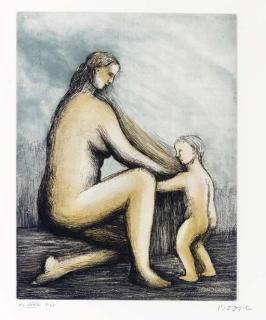 Henry Moore - Mother and Child, Much Hadham, Raymond Spencer Company Ltd. for the Henry Moore Foundation, 1983 (C. 671-700)
