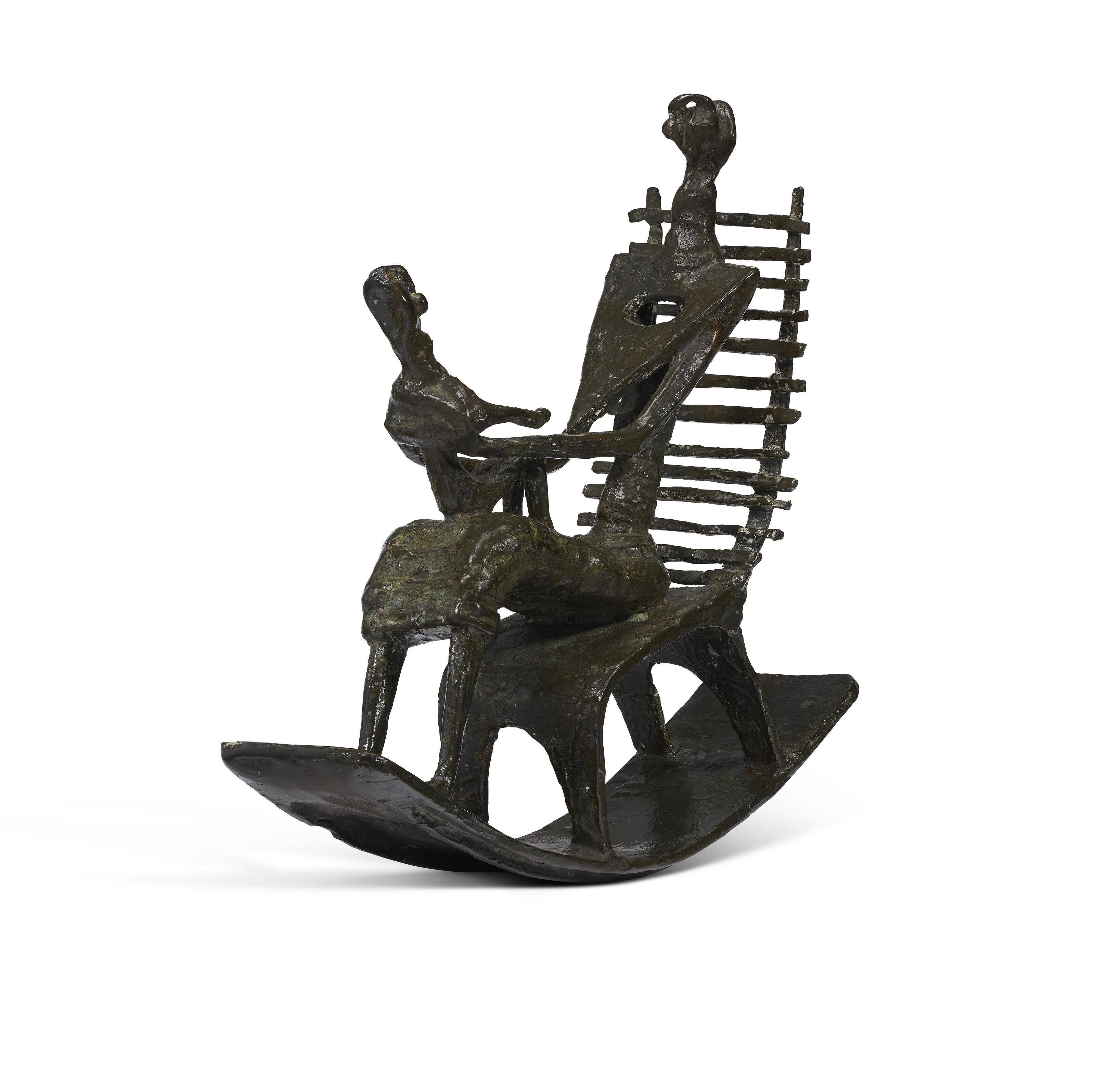 Henry Moore - Mother and Child on Ladderback Rocking Chair