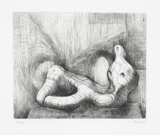 Henry Moore - Reclining Figure, Piranesi Background II