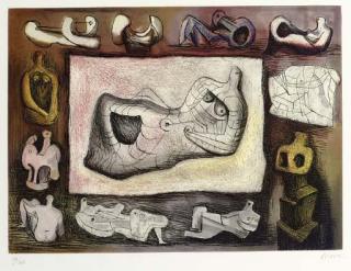 Henry Moore - Sculptural Ideal 5, from Sculptural Ideas (C. 584)