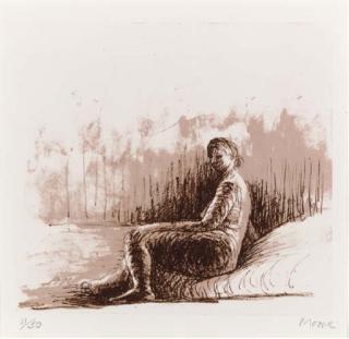 Henry Moore - Seated Figures; Reclining Figure Back; Seated Girl; Reclining Girl on a Bed; Resting Girl; and Girl II, from Nudes (Cramer 398; 400-1; 403; and 405-6)