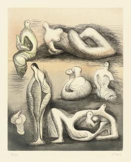 Henry Moore - Seven Sculpture Ideas I (Cramer 589)