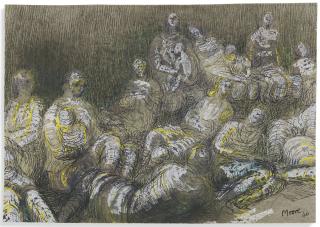 Henry Moore - Shelter Drawing: Underground Study