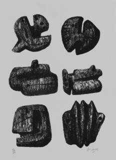 Henry Moore - Six Stones, 1973 Image 26.7 x 19.4cm (10 1/2 x 7 3/4in.)