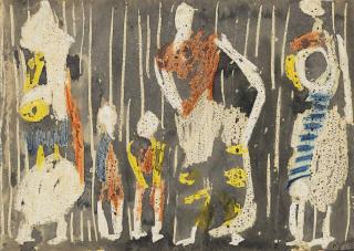 Henry Moore - Textile Design: Standing Figures