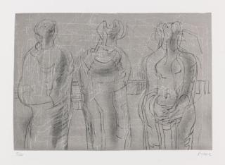 Henry Moore - Three cloaked figures