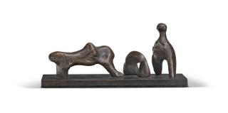 Henry Moore - Three Piece Reclining Figure: Maquette No. 4