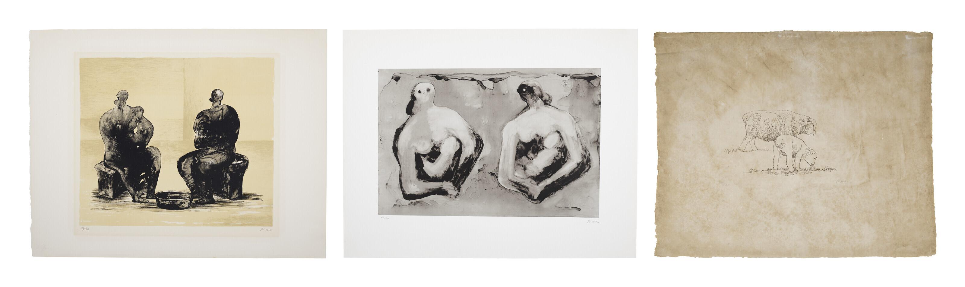 Henry Moore - Three prints by the artist