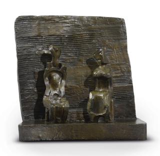 Henry Moore - Two Seated Figures Against Wall