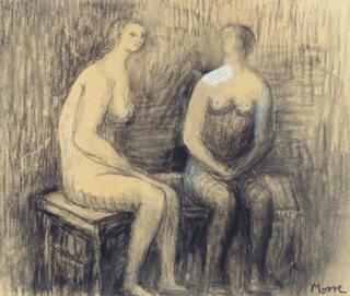 Henry Moore - Two seated Women I