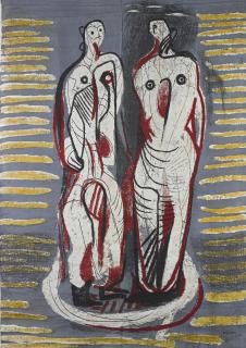 Henry Moore - Two Standing Figures (Henry Moore Foundation Tex. 20)