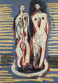 Henry Moore - Two Standing Figures (Henry Moore Foundation Tex. 20)