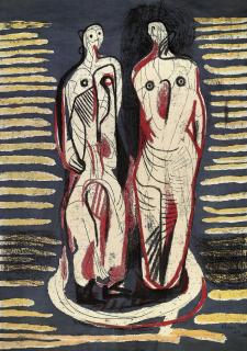 Henry Moore - Two Standing Figures (Henry Moore Foundation Tex. 20)