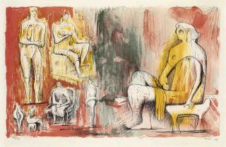 Henry Moore - Woman Holding Cat (Cramer 10)