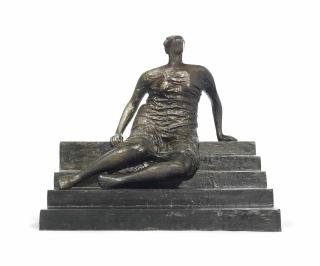 Henry Moore - Working Model for Draped Seated Woman: Figure on Steps