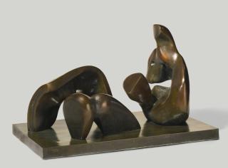 Henry Moore - Working Model For Three Piece Reclining Figure: Draped 