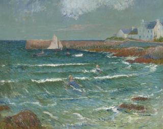Henry Moret - Baignade de mer à Lomener