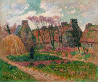 Henry Moret - Chaumières en Bretagne, couleurs d\'automne