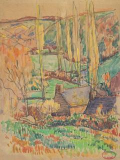 Henry Moret - Paysage près des peupliers