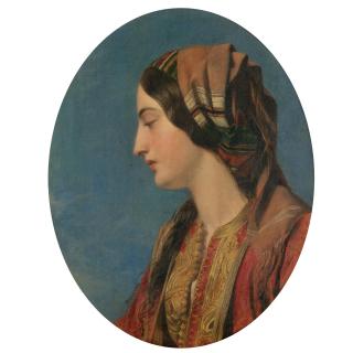 Henry Nelson O\'Neil, A.R.A. - Head Of An Eastern Beauty