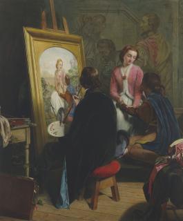 Henry Nelson O\'Neil, A.R.A. - The Two Extremes - the Pre-Raphaelite