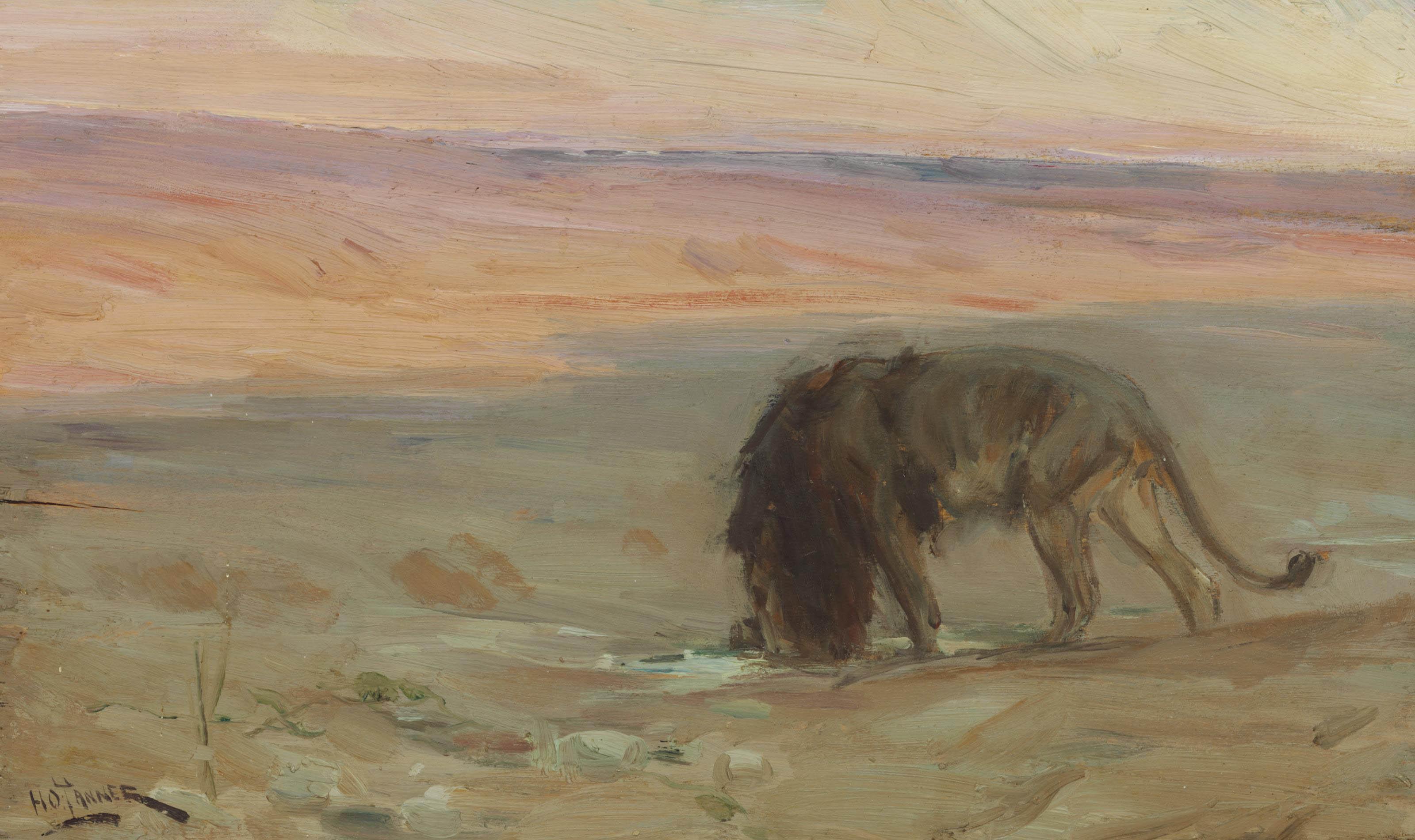 Henry Ossawa Tanner - Lion Drinking