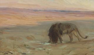 Henry Ossawa Tanner - Lion Drinking