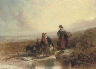 Henry Perlee Parker, H.R.S.A. - Morning On The Beach, Coast of Northumberland