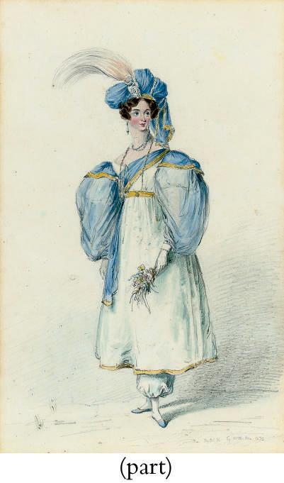 Henry Perlee Parker - Three Costume Studies Of Ladies (One Illustrated)