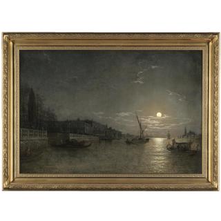Henry Pether - A Moonlit View On The Grand Canal, Venice