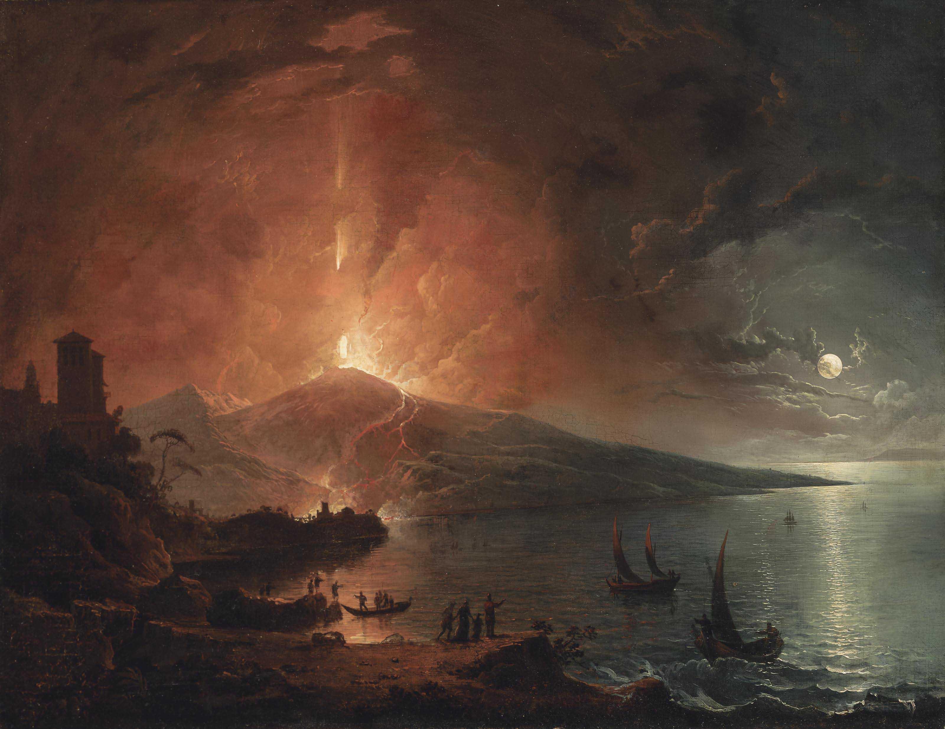 Henry Pether - The eruption of Vesuvius by night