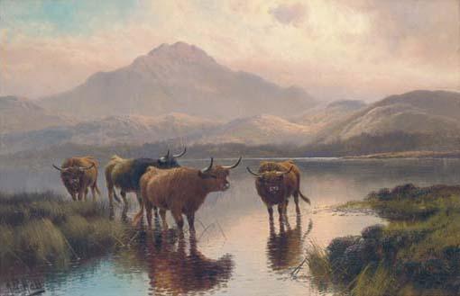 Henry R. Hall - Highland cattle, Loch Ness