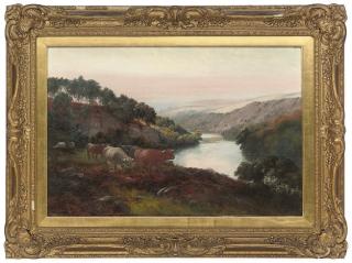 Henry R. Hall - Scottish Borderers, Near Carlisle, Cumberland; And Highland Cattle, Loch Maree, Sunset