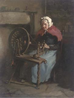 Henry Raeburn Dobson - At the spinning wheel
