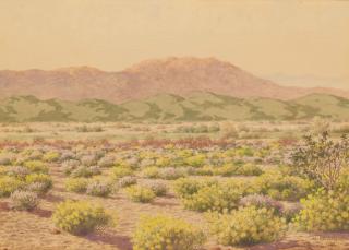 Henry Raschen - The Desert in California sight 9 1/2 x 13 1/2 in. framed 20 1/2 x 24 1/2 in.