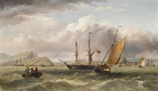 Henry Redmore - Shipping In A Stiff Breeze Off The Entrance To The Harbour At Scarborough