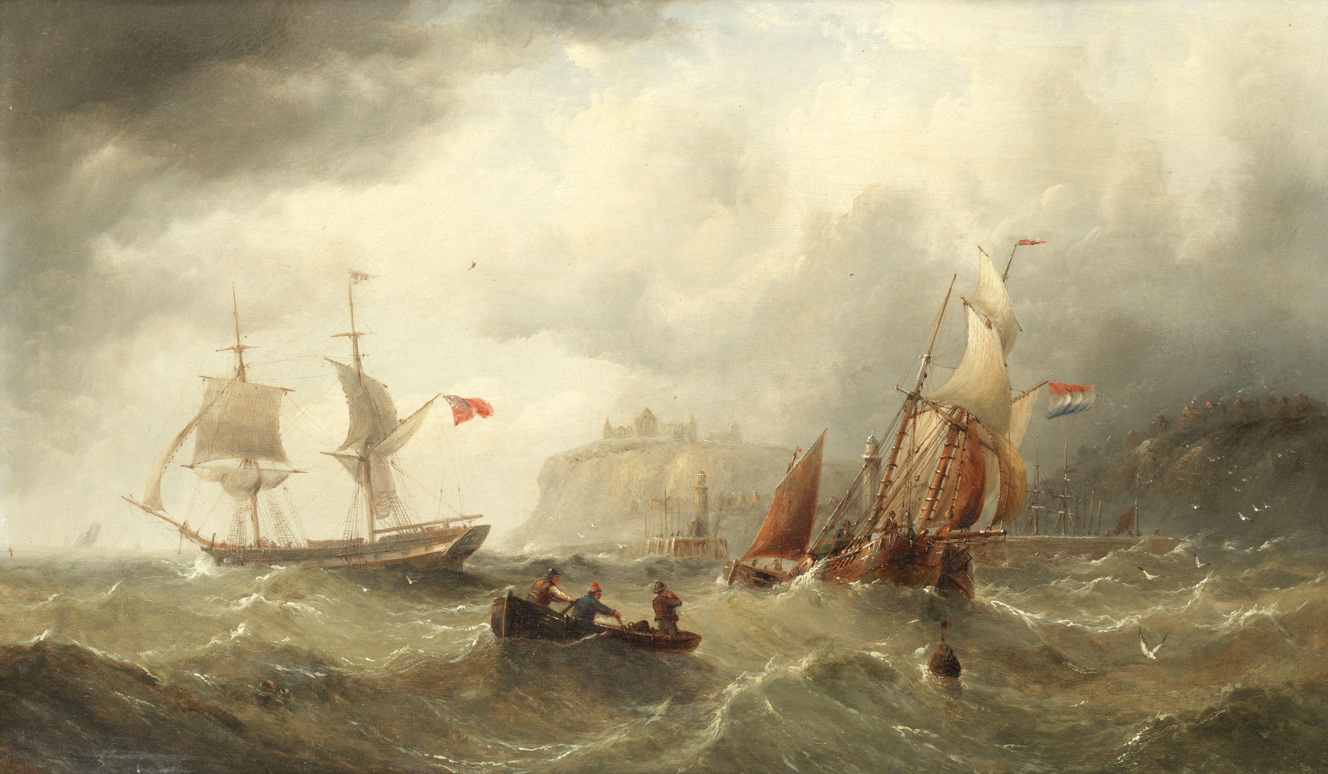 Henry Redmore - Shipping off Whitby