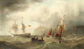 Henry Redmore - Shipping off Whitby