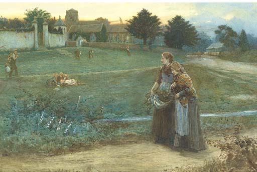 Henry Reynolds Steer - The Work Of The Day Is Over And Tiredness Calls Us Home, Mancetter Church, Atherstone