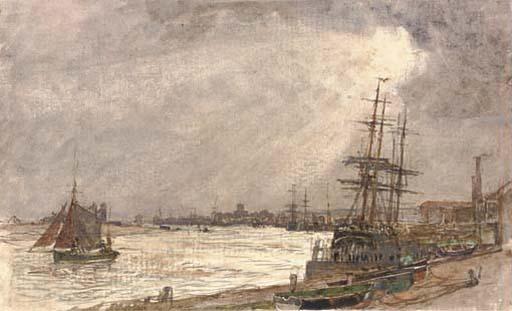 Henry Robertson, A.R.E. - A Break In The Clouds, Shoreham Harbour (Illustrated); A Windmill At Littlehampton; And The Mouth of The Harbour At Littlehampton