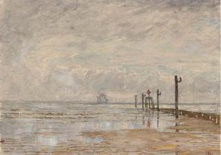 Henry Robertson, A.R.E. - A Trading Schooner Running Inshore (Illustrated); The Fishing Fleet Returning To Harbour; And A Trading Schooner Under Tow At The Harbour Mouth