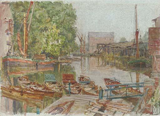 Henry Robertson, A.R.E. - Tonbridge, The Wharf (Illustrated); And Two Views of The River At Tonbridge