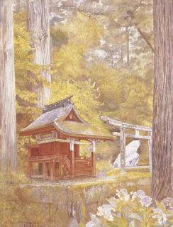 Henry Roderick Newman - Pagoda in the Woods, Nikko, Japan