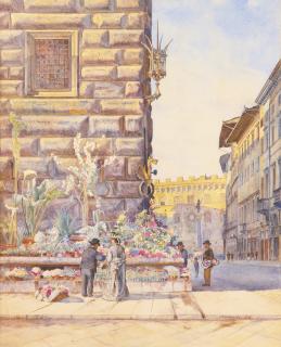 Henry Roderick Newman - The Flower Market, Florence