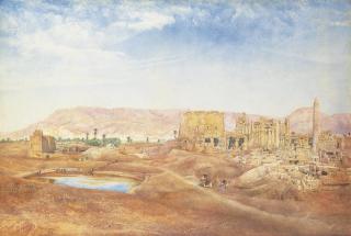 Henry Roderick Newman - View of the Temple of Karnak from the Sacred Lake