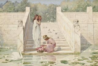 Henry Ryland, R.I. - Summer month that brings the rose     - The Rubáiyát of Omar Khayyám